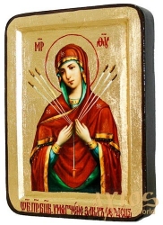 Икона Пресвятая Богородица Умягчение злых сердец Греческий стиль в позолоте 13x17 см без шкатулки Икона Пресвятая Богородица Умягчение злых сердец Греческий стиль в позолоте 13x17 см без шкатулки - фото