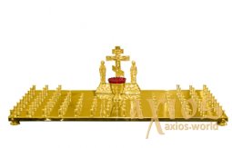 Крышка панихидного стола на 100 свечей (литая, голгофа) 88х54 см Крышка панихидного стола на 100 свечей (литая, голгофа) 88х54 см - фото