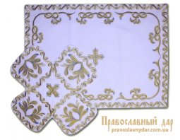 Покровец вышитый на габардине, с вышитым галуном, 076 Покровец вышитый на габардине, с вышитым галуном, 076 - фото