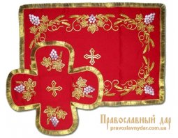 Покровец вышитый на габардине, с бахромой, 81 Покровец вышитый на габардине, с бахромой, 81 - фото