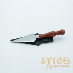 Копие большое (длина лезвия 120 мм) в чехле / дерево / рукоять фигурная (40.9) Копие большое (длина лезвия 120 мм) в чехле / дерево / рукоять фигурная (40.9) - фото
