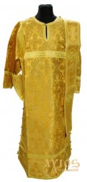 Стихарь диаконский (150 см) с орарем и поручами, парча жёлтого цвета Стихарь диаконский (150 см) с орарем и поручами, парча жёлтого цвета - фото
