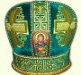 Митра, вышивка на зелёном бархате