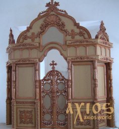 Иконостас Простой, ручная резьба, Барокко 5х3.5 м Иконостас Простой, ручная резьба, Барокко 5х3.5 м - фото