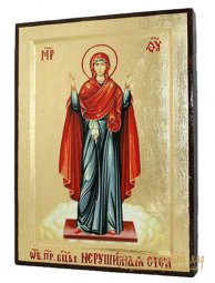 Икона Пресвятая Богородица Нерушимая стена в позолоте Греческий стиль 30x40 см - фото