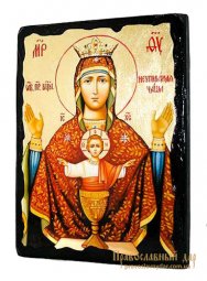 Икона под старину Пресвятая Богородица Неупиваемая чаша с позолотой 13x17 см Икона под старину Пресвятая Богородица Неупиваемая чаша с позолотой 13x17 см - фото