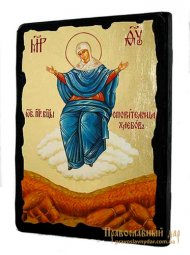 Икона под старину Пресвятая Богородица Спорительница хлебов с позолотой 30x40 см Икона под старину Пресвятая Богородица Спорительница хлебов с позолотой 30x40 см - фото