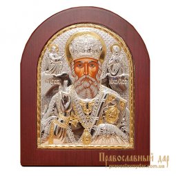 Икона Святой Николай Чудотворец 5x7 см (арка) Греция Икона Святой Николай Чудотворец 5x7 см (арка) Греция - фото