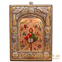 Икона Господь Иисус Христос и 12 Святых Апостолов 15x20 см Византийский стиль Икона Господь Иисус Христос и 12 Святых Апостолов 15x20 см Византийский стиль - фото