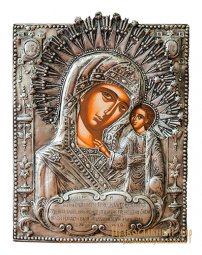 Икона Пресвятая Богородица Казанская 26x33 см Греция Икона Пресвятая Богородица Казанская 26x33 см Греция - фото