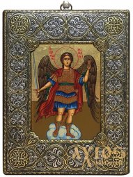 Икона Святой Архангел Михаил 15x20 см Византийский стиль Икона Святой Архангел Михаил 15x20 см Византийский стиль - фото