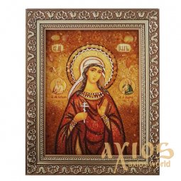 Янтарная икона Святая мученица Пелагея 20x30 см - фото