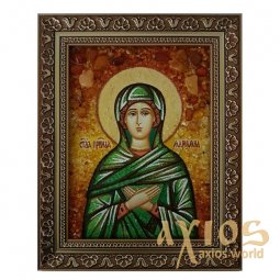 Янтарная икона Святая праведная Мария 20x30 см - фото