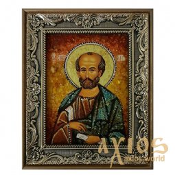 Янтарная икона Святой Апостол Симон Зилот 20x30 см - фото