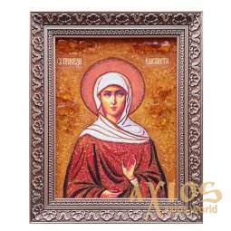 Янтарная икона Святая Праведная Елизавета 20x30 см - фото