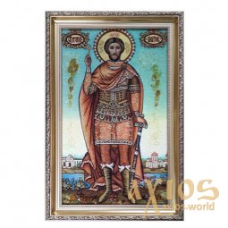 Янтарная икона Святой мученик Виктор 20x30 см Янтарная икона Святой мученик Виктор 20x30 см - фото