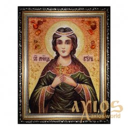 Янтарная икона Святая мученица Вера 40x60 см - фото