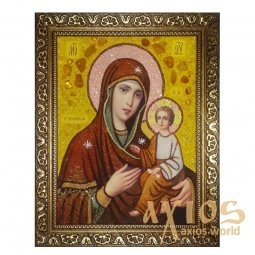Янтарная икона Пресвятая Богородица Тихвинская 40x60 см Янтарная икона Пресвятая Богородица Тихвинская 40x60 см - фото