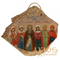 Семейная икона писаная на камне, яичная темпера, 53х60 см Семейная икона писаная на камне, яичная темпера, 53х60 см - фото
