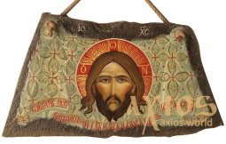 Писаная икона на камне Спас Нерукотворный 37х23 см Писаная икона на камне Спас Нерукотворный 37х23 см - фото