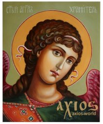 Писаная икона Ангел Хранитель, живопись, масло, 15х20 см Писаная икона Ангел Хранитель, живопись, масло, 15х20 см - фото