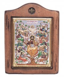 Икона Спаситель и Апостолы, Итальянский оклад №2, эмали, 13х17 см, дерево ольха, ПД010671 Икона Спаситель и Апостолы, Итальянский оклад №2, эмали, 13х17 см, дерево ольха, ПД010671 - фото