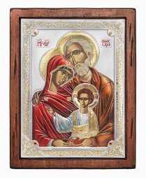 Икона Святое Семейство, Итальянский оклад №4, эмали, 25х30 см, дерево - ольха, ПД010522 Икона Святое Семейство, Итальянский оклад №4, эмали, 25х30 см, дерево - ольха, ПД010522 - фото