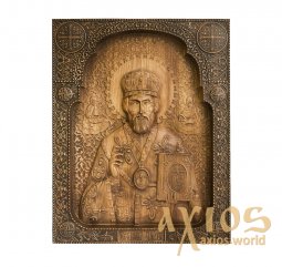 Резная Икона Николай Чудотворец 32x40 см Резная Икона Николай Чудотворец 32x40 см - фото
