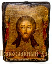 Икона под старину Спас Нерукотворный 7х9 см Икона под старину Спас Нерукотворный 7х9 см - фото