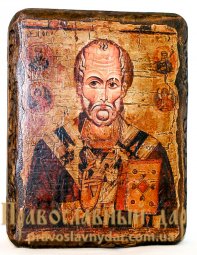 Икона под старину Святитель Николай Чудотворец 7x9 см Икона под старину Святитель Николай Чудотворец 7x9 см - фото